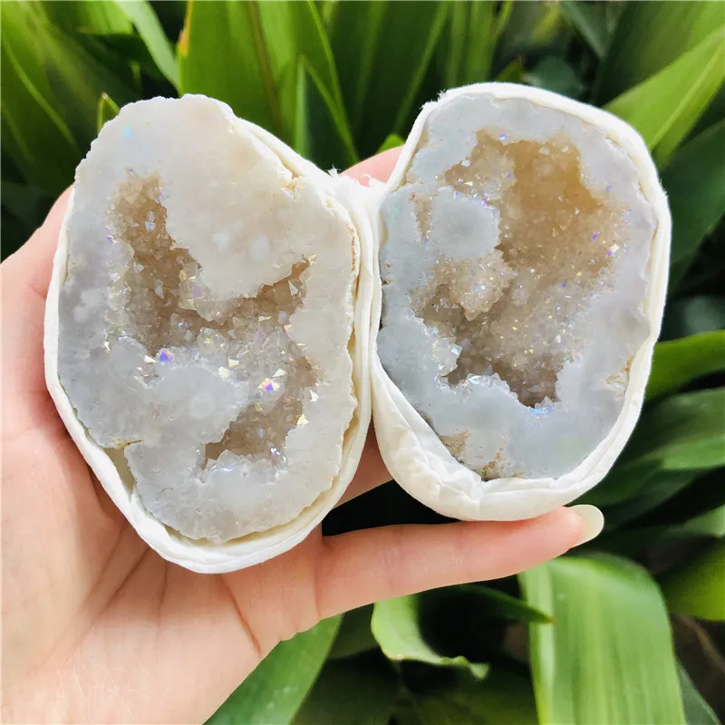 

Натуральный агат Хрустальная пещера, кристалл Кварцевый гальванический кластер Кристалл точка, бразильский минеральный образец вечерние ...