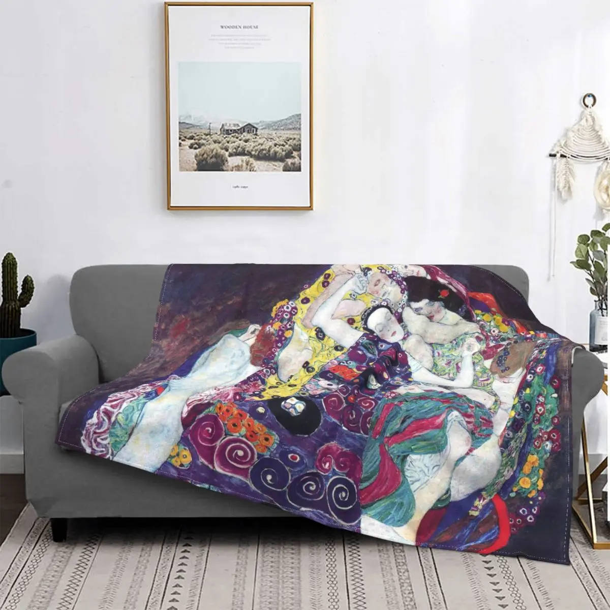 

Gustav Klimt Fleece Throw Blankets Classic Art Vintage Blanket for Bedding Travel Ultra-Soft Bed Rug