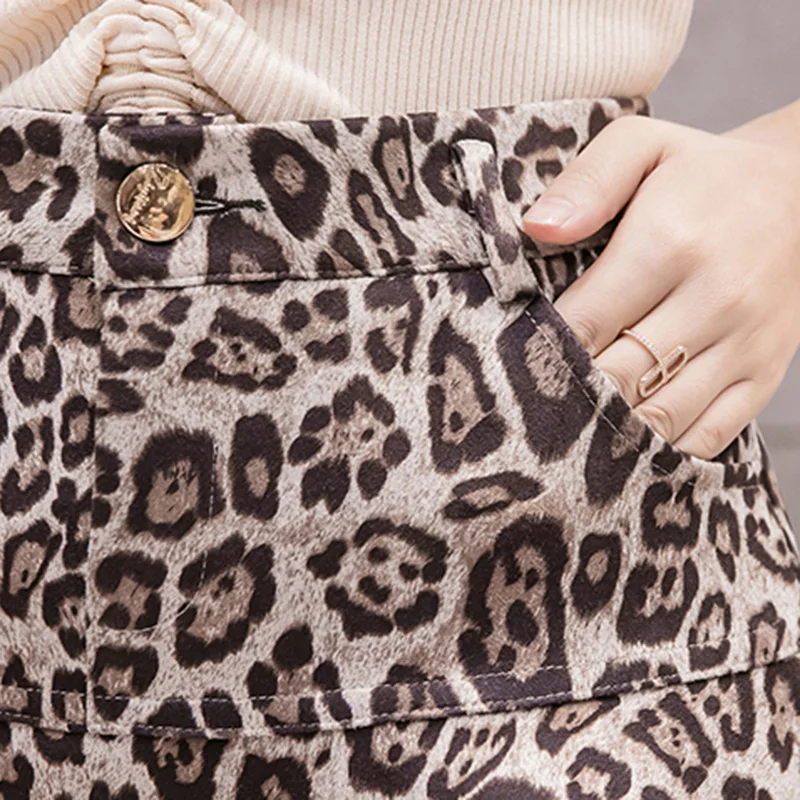 Женская плиссированная мини-юбка юбка с леопардовым принтом и высокой талией