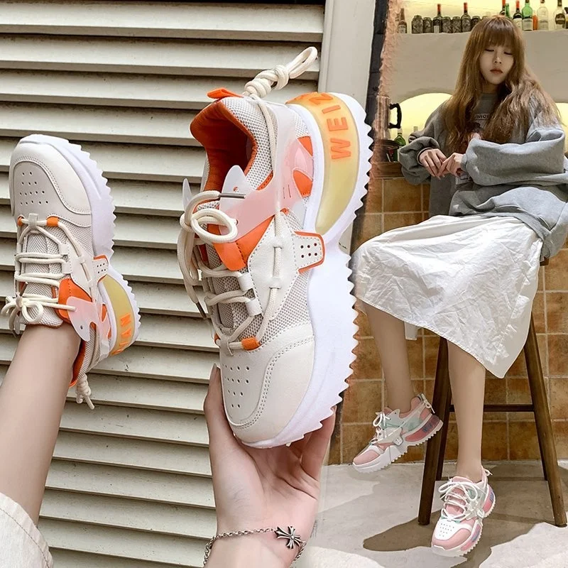 

Women Chunky Sneakers 2021 Ladies Sports Shoes Ladies Trainers Platform Woman Baskets Femme Dames Black Mujer Tenis Feminino