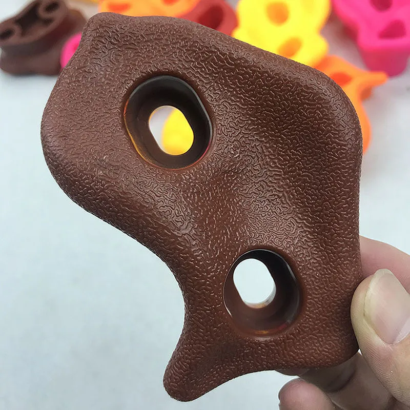 

10Pcs Mixed Color Plastic Children Kids Rock Climbing Wood Wall Stones Hand Feet Holds Grip Kits with Screws