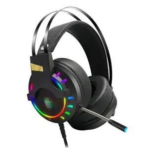 gaming headset led headphones usb wired game headphones with mic for pc laptop ps4 xbox one computer free global shipping