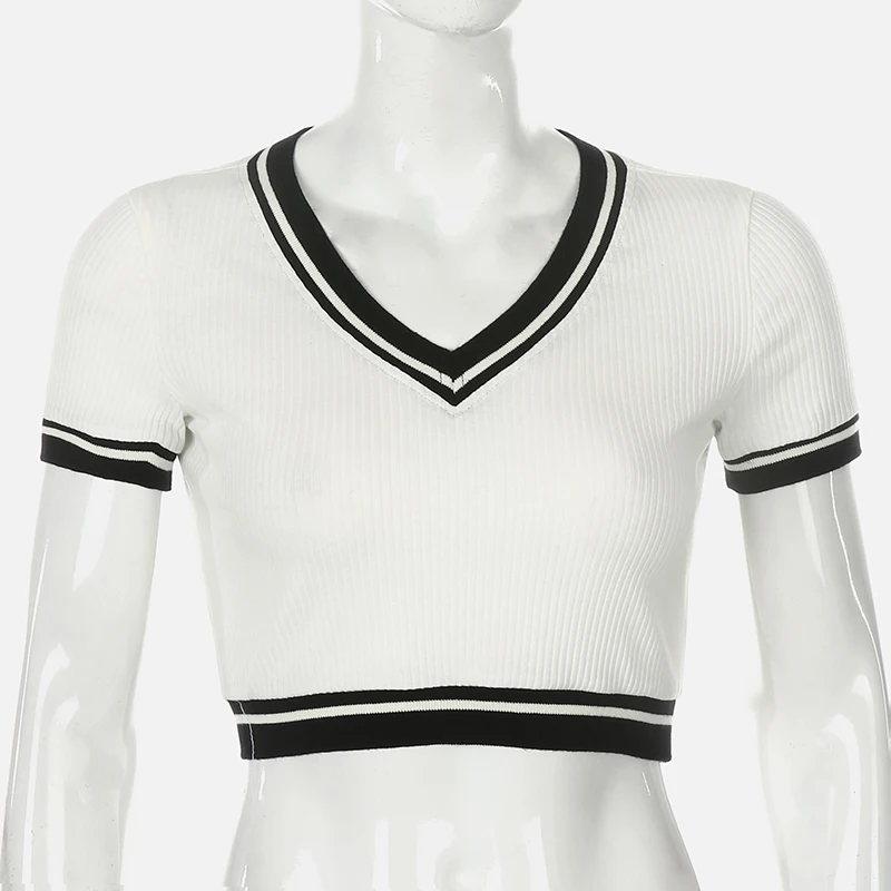 Женский тонкий универсальный топ Корейская Повседневная летняя футболка в стиле