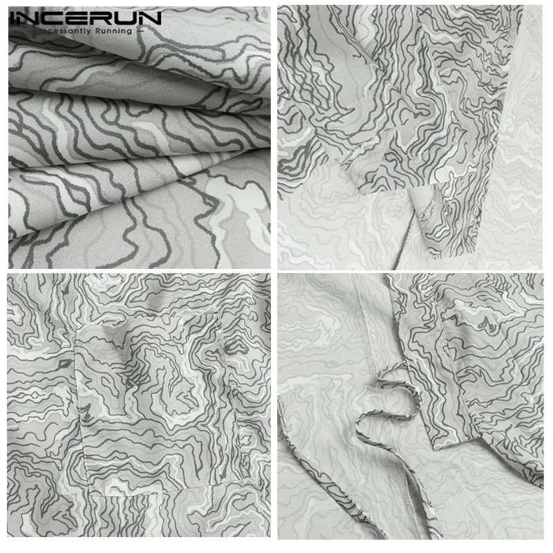 

Men Vintage Printed Robes Half Sleeve V Neck Lace Up Nightgowns Casual Kimono Nightclothes Man Soft Homewear Bathrobes INCERUN