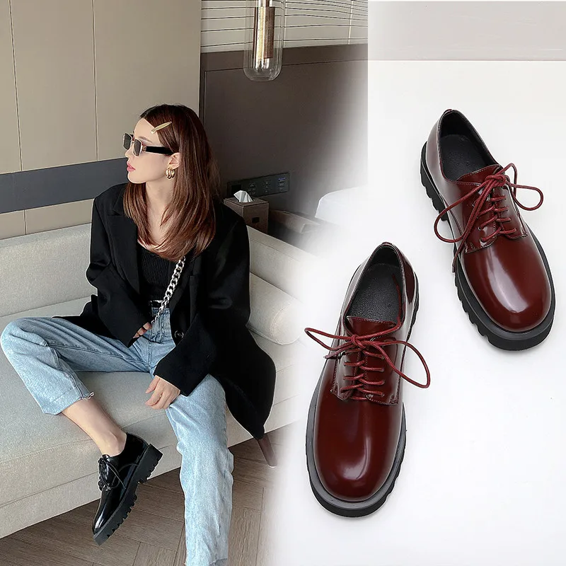 Женские лакированные туфли YMECHIC лодочки из искусственной кожи на платформе и