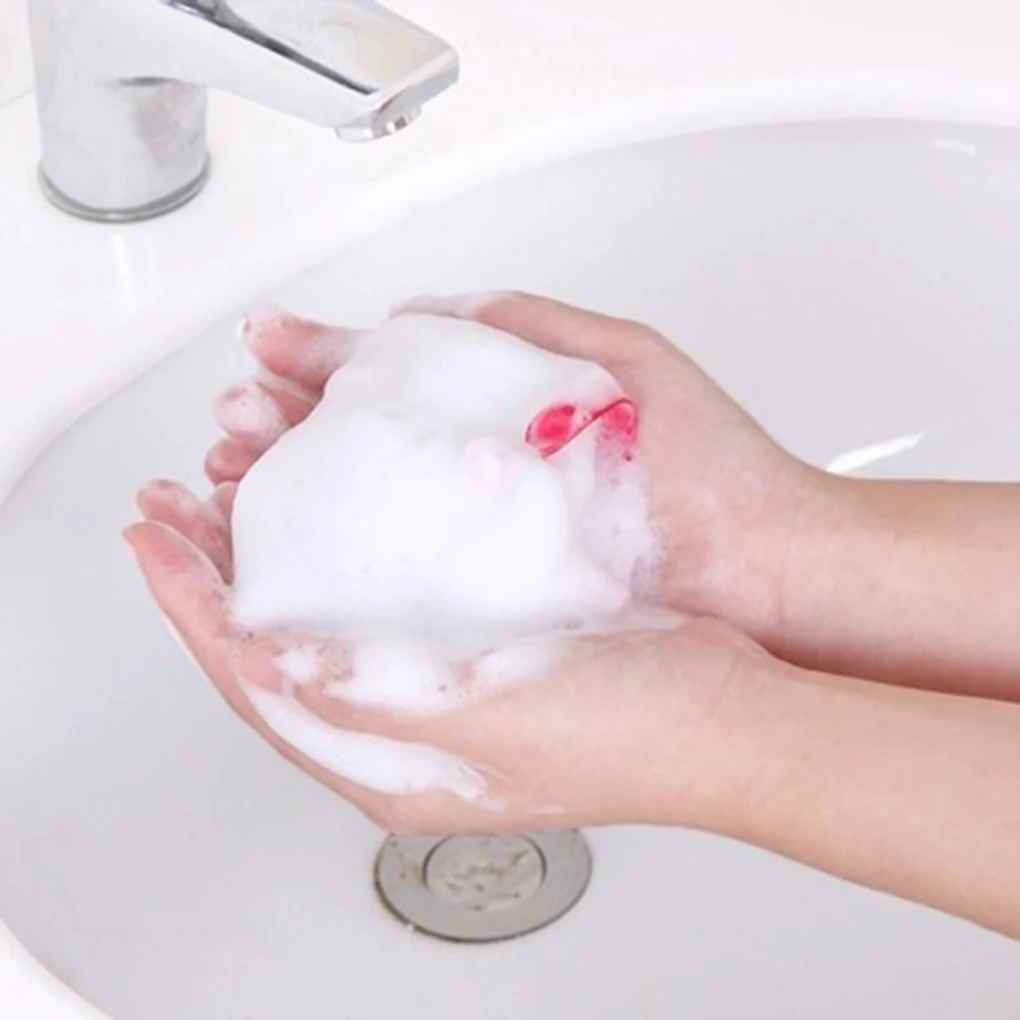 

10pcs Color Random Handmade Soap Cleansing Facial Cleanser Bubbler Foaming Net Bubble Ribbon Bag
