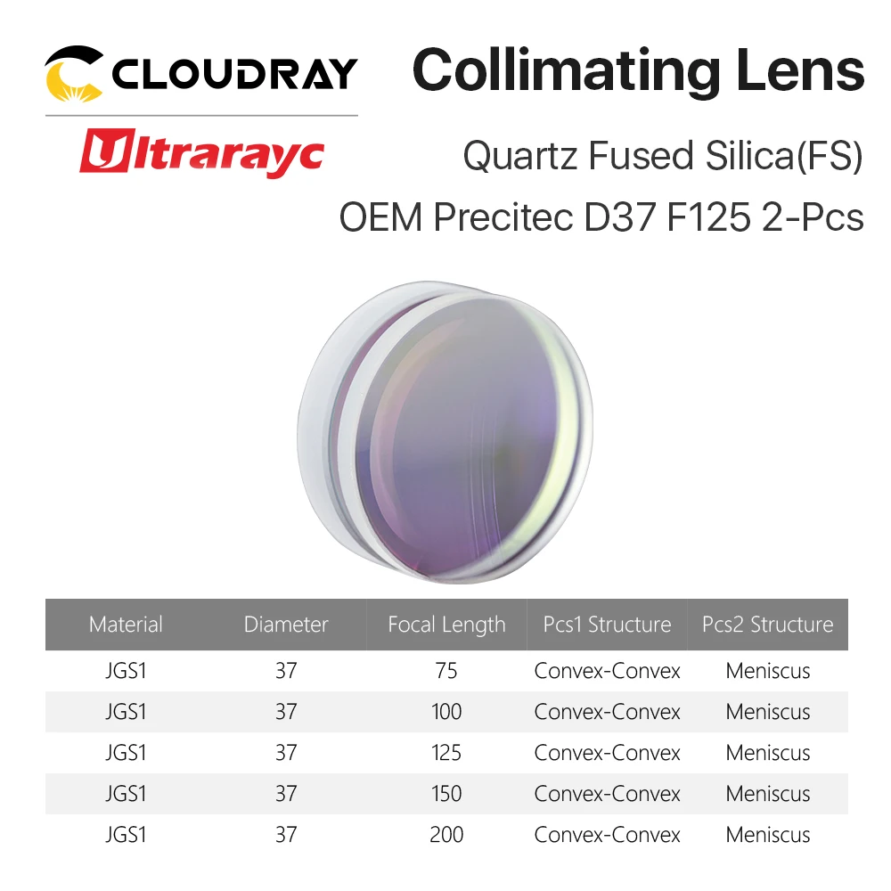 Ultrarayc сферическая фокусировочная линза D28 D30 F75 F100 F125mm Precitec кварцевый плавленый кремнезем объектив для высокоэнергетического волоконного лазера