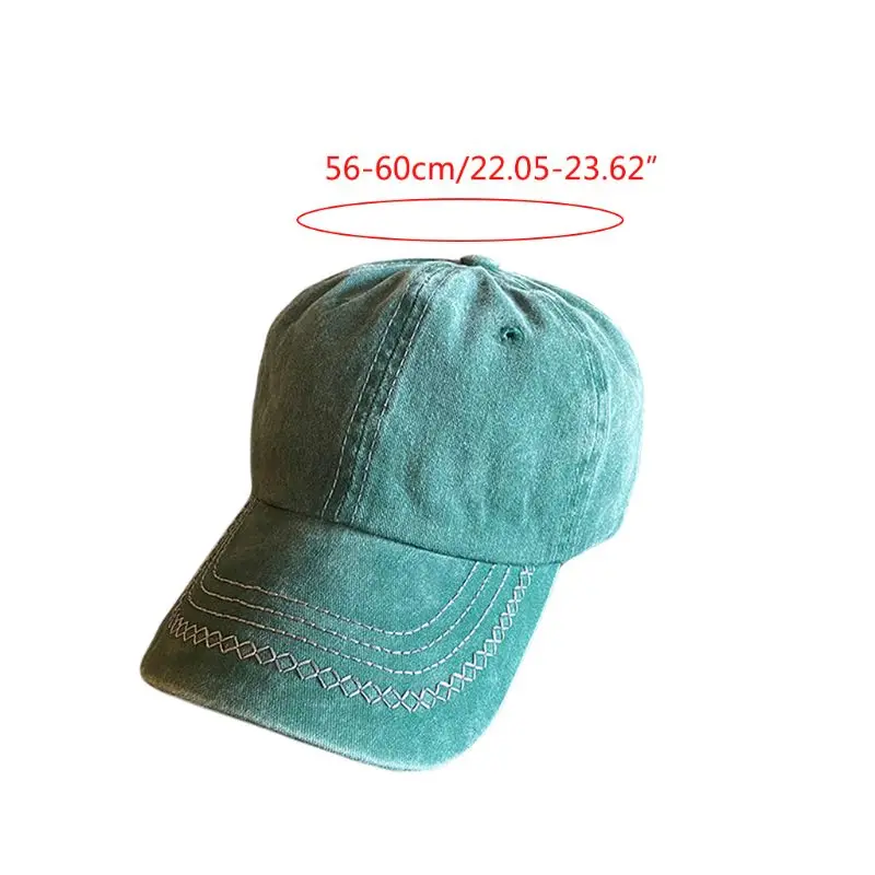

Unisex Summer Vintage Washed Cotton Baseball Cap Casual Outdoor Sunscreen Solid Color Wavy Striped Adjustable Dad Hat