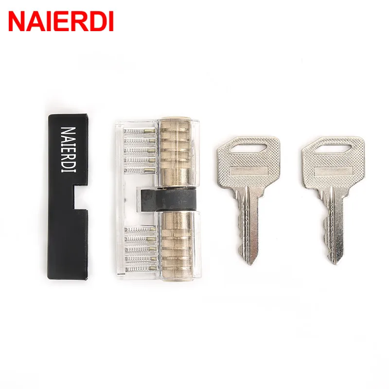 

NAIERDI Visible Practice Padlock Copper Lock Pick Tools Transparent Locksmith Locks Cutaway Training Skill Professional