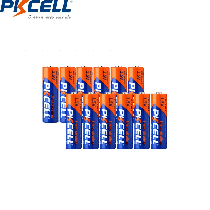 Щелочные батареи PKCELL AA 12 шт. LR6 1 5 В E91 AM3 MN1500 сухая батарея первичные пилы 2 А