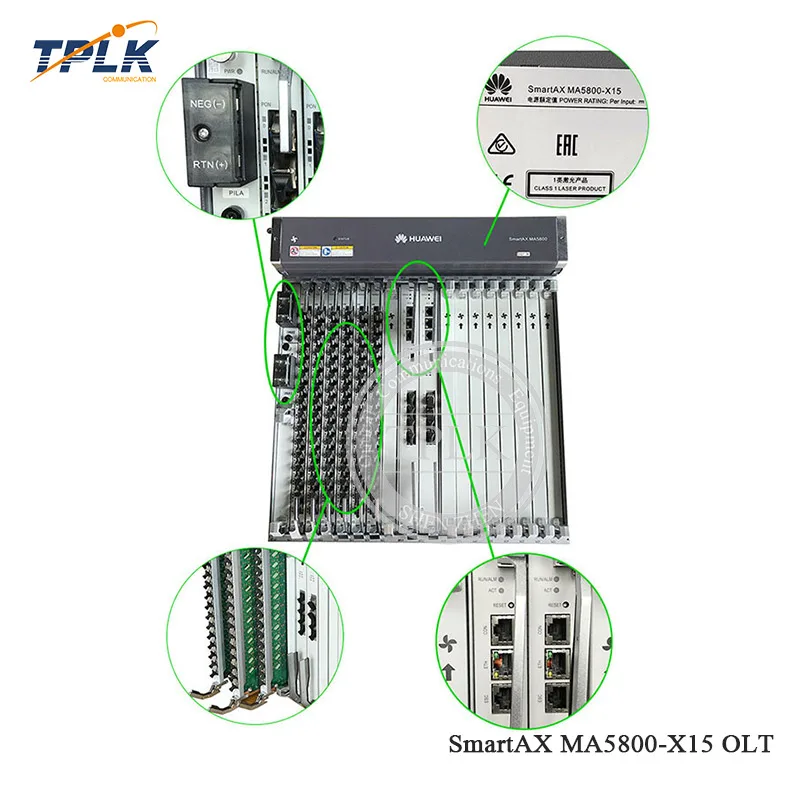 Оригинальный MA5800 X15 GPON 10G OLT с 2 * МПЛА + пила 16 Порты и разъёмы GPHF C доска|Кабели