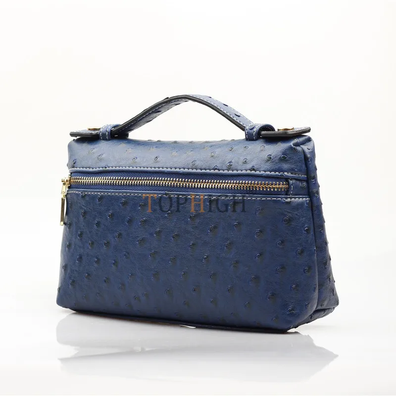 TOPHIGH Blue Ostrich индивидуальный дизайн Змеиный узор натуральная кожа маленькая