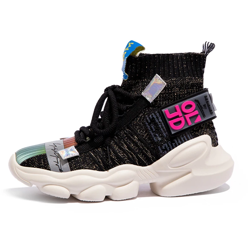 Lucyever/2020 г. Осенние женские ботильоны сетчатые кроссовки большие размеры 35-42 носки