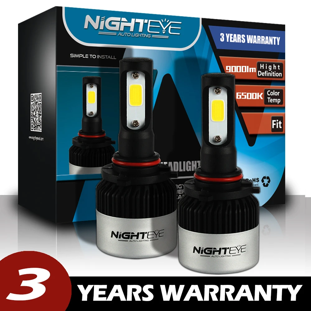 Светодиодная лампа NIGHTEYE 12 В 6500k H4 H8 H11 H9 9005 HB4 HB3 9006 H7 автомобильная Светодиодный для