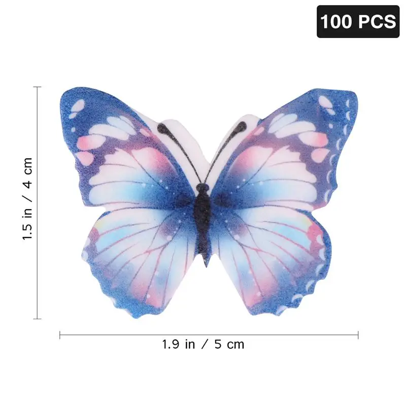 

BESTONZON Set of 96pcs Cake and Cupcake Toppers Food Decoration Assorted Decorative Wafer Paper Butterflies