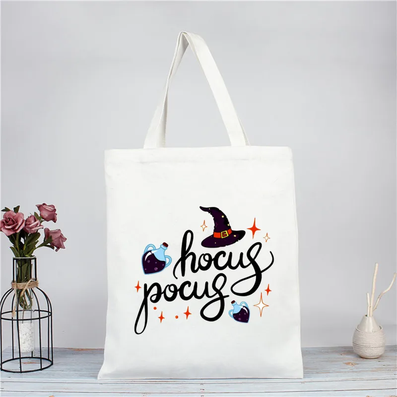 

Comedy Fantasy Movie Halloween Christmas Witch Shopping Bag Eco Canvas Shopper Bolsas De Tela Bag Shoping Reusable Sacolas