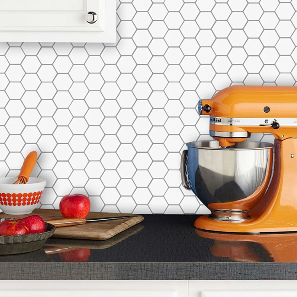 

1Set DIY 3D Wall Sticker Imitation Marbling Tile Design Sticker Waterproof Self-adhesive Room Wall Decal For Living Room Kitchen