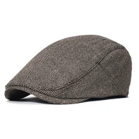 vintage herringbone newsboy caps unisex casual flat ivy cap soft lattice beret hat driving cabbie hat