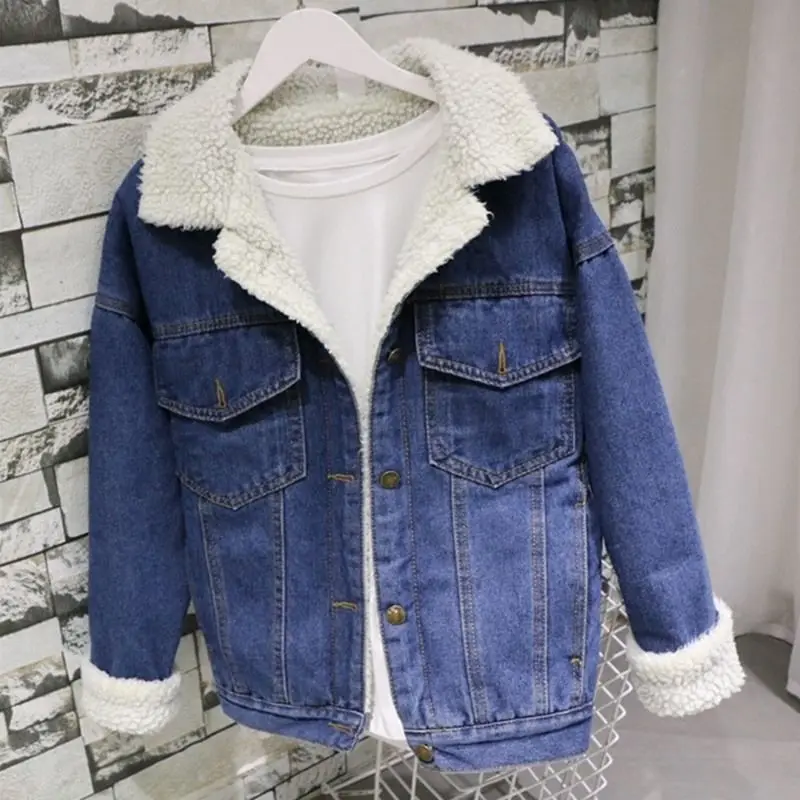 Теплая зимняя джинсовая куртка для женщин новинка 2019 модное осенне зимнее