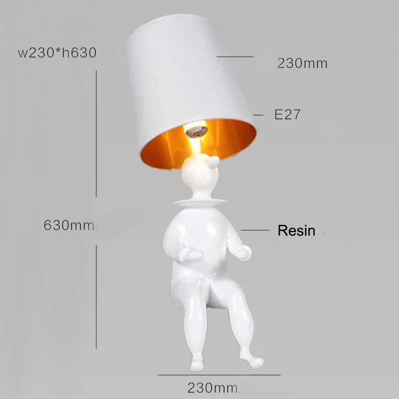 Современная Скандинавская настольная лампа в виде мультяшной куклы креативная