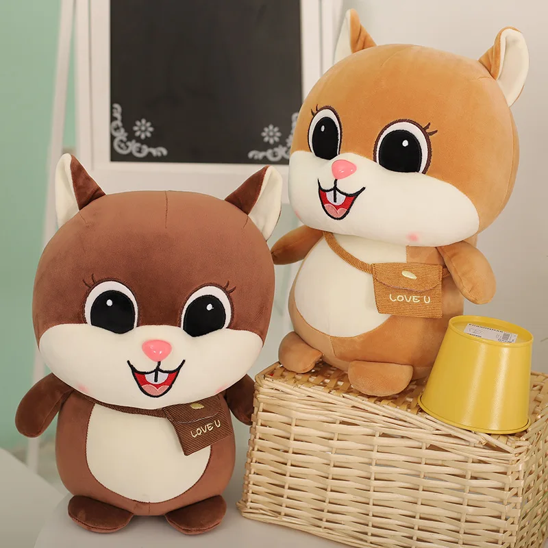 

Hot Adorable Interesting Soft Squirrel Stuffed Plush Animal Toys Cartoon Doll Birthday Halloween Christmas Gift for Kids Childre