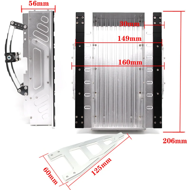 

For 1/10 RC Crawler Car Axial SCX10 90046 Traxxas TRX4 TRX6 Tamiya Redcat Metal Leaf Spring Trailer Car Cargo Carrier