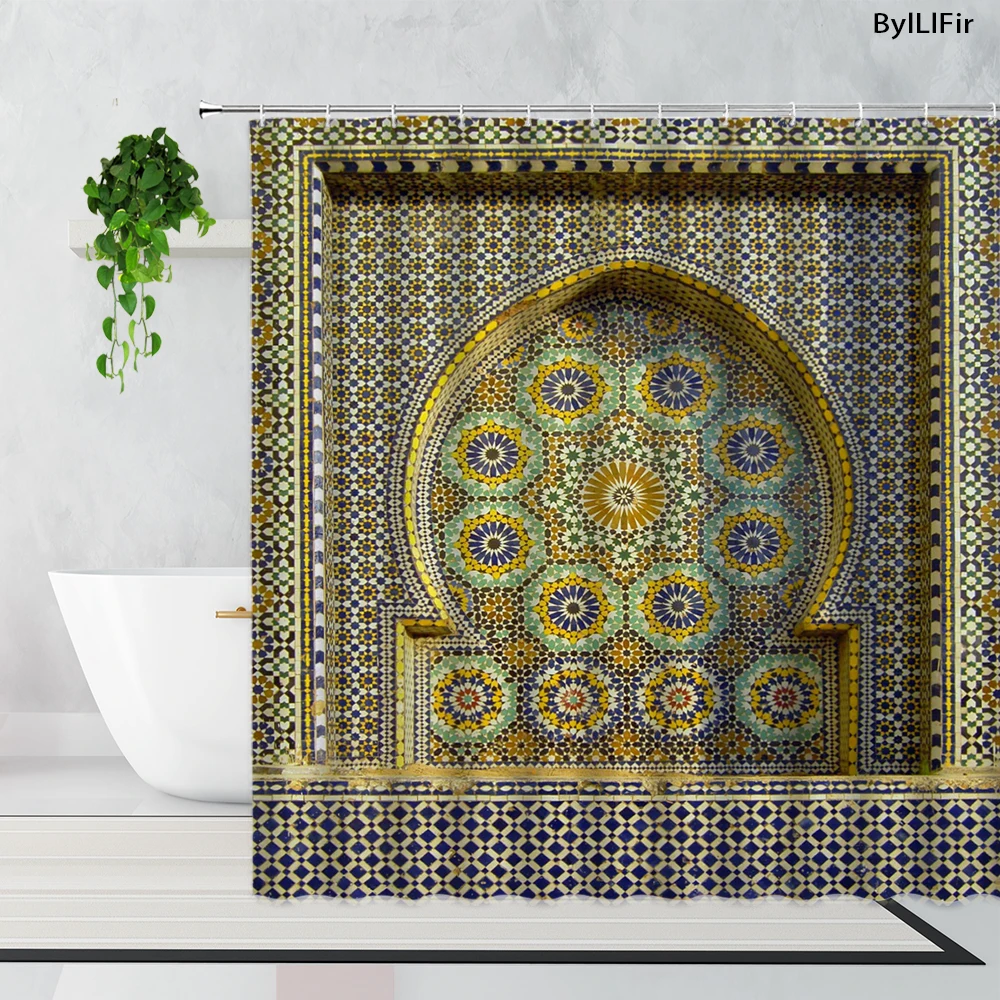 3d-занавеска для душа в марокканском стиле дизайнерская входная дверь с