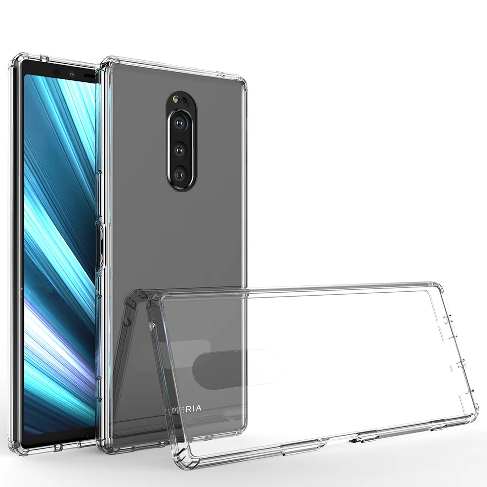 Для sony Xperia 1 чехол Xperia 10 Plus ударопрочный Прозрачный Жесткий задний Тонкий чехол прозрачный защитный чехол для Xperia 5