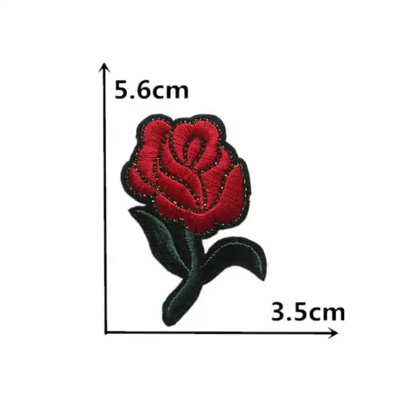 Роза цветок Смешанные патчи одежда вышивка термоплавкий аппликация сделай сам