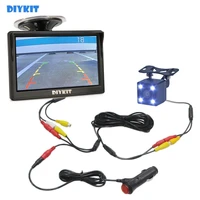 diykit 5 800 x 480 hd car monitor waterproof reverse led night vision backup rear view car camera with monitor