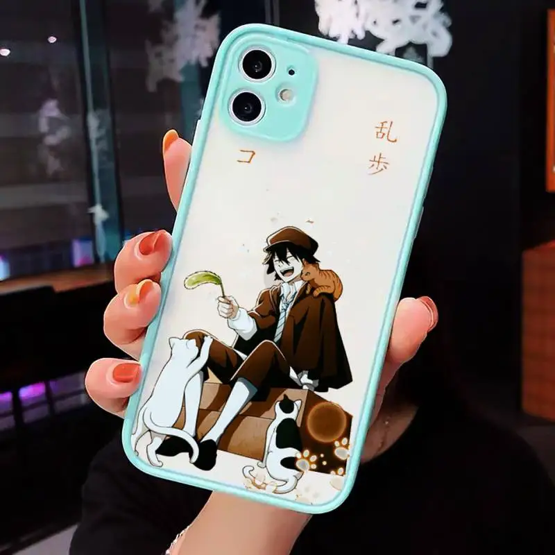 

Japan anime bungou stray dogs Phone Cases Matte transparent For blue iPhone 12 Mini 11 Pro XR XS Max 7 8 Plus X Back Cover