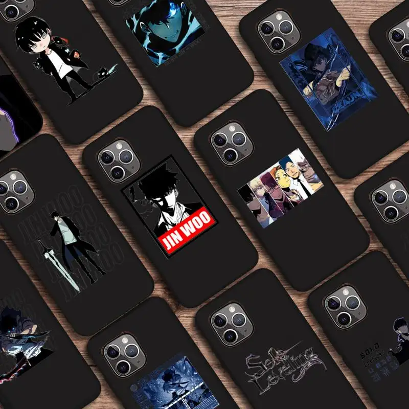 

Japan anime solo leveling Phone Case Candy Color for iPhone 6 7 8 11 12 s mini pro X XS XR MAX Plus