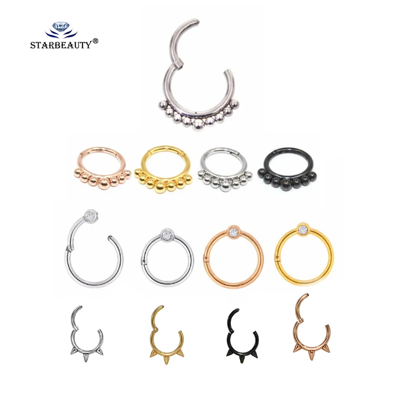 

1Pc 16G Surgical Steel Hoop Ring Nose Labret Ear Tragus Cartilage Daith Helix Earring Stud 16g Piercing Jewelry Septum Clicker