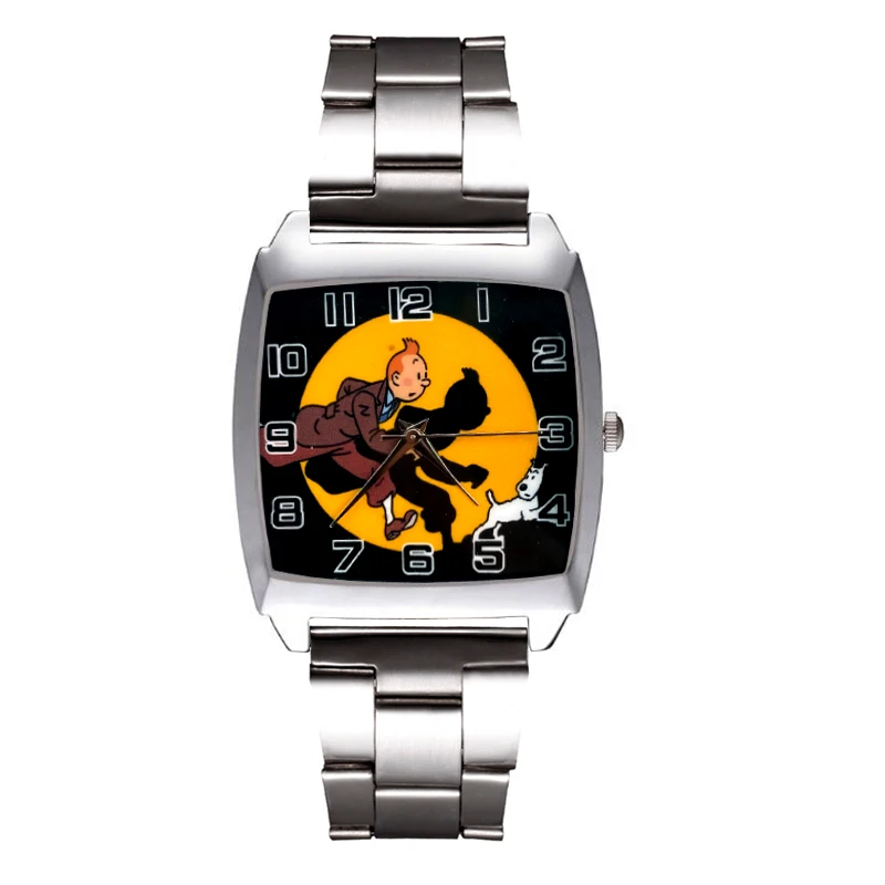 

Cartoon Wrist Watch Rectangle Style Dial Men Women Student Boys Girls Quartz Metal Steel Clock JD65