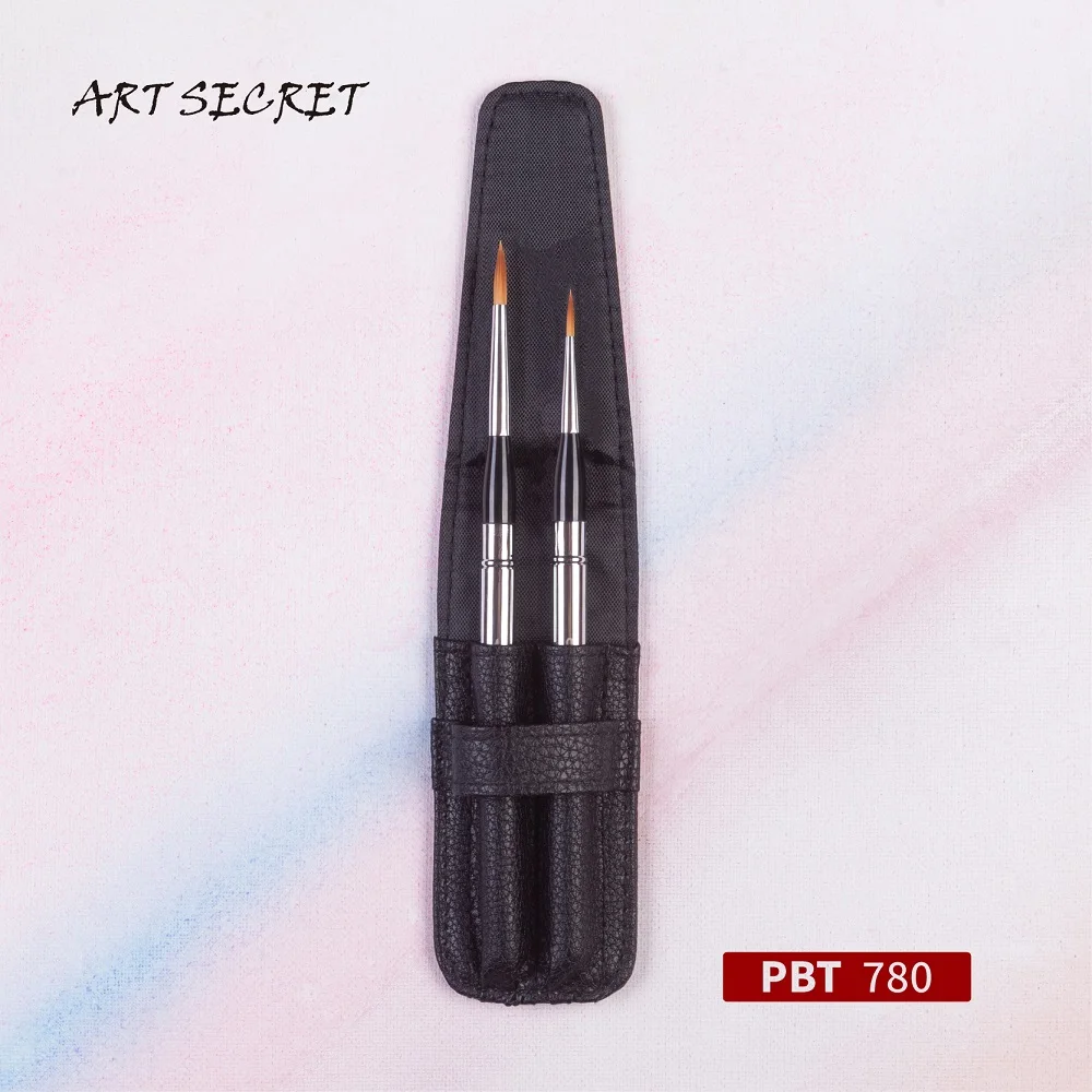Watercolor Brush Set - 2 Pcs PBT-780 Taklon Hair with Portable PU Pouch - Travel Artist Paint Brushes image 5