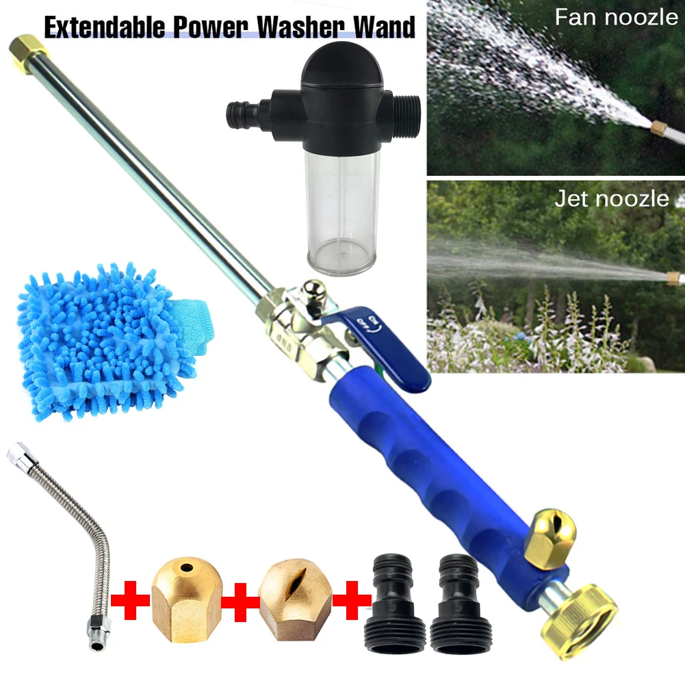 

Hydro Jet Pressure Power Washer Gun Wand - Upgrade Water Hose Nozzle Garden Hose Sprayer Watering Jet Gardening Accessories