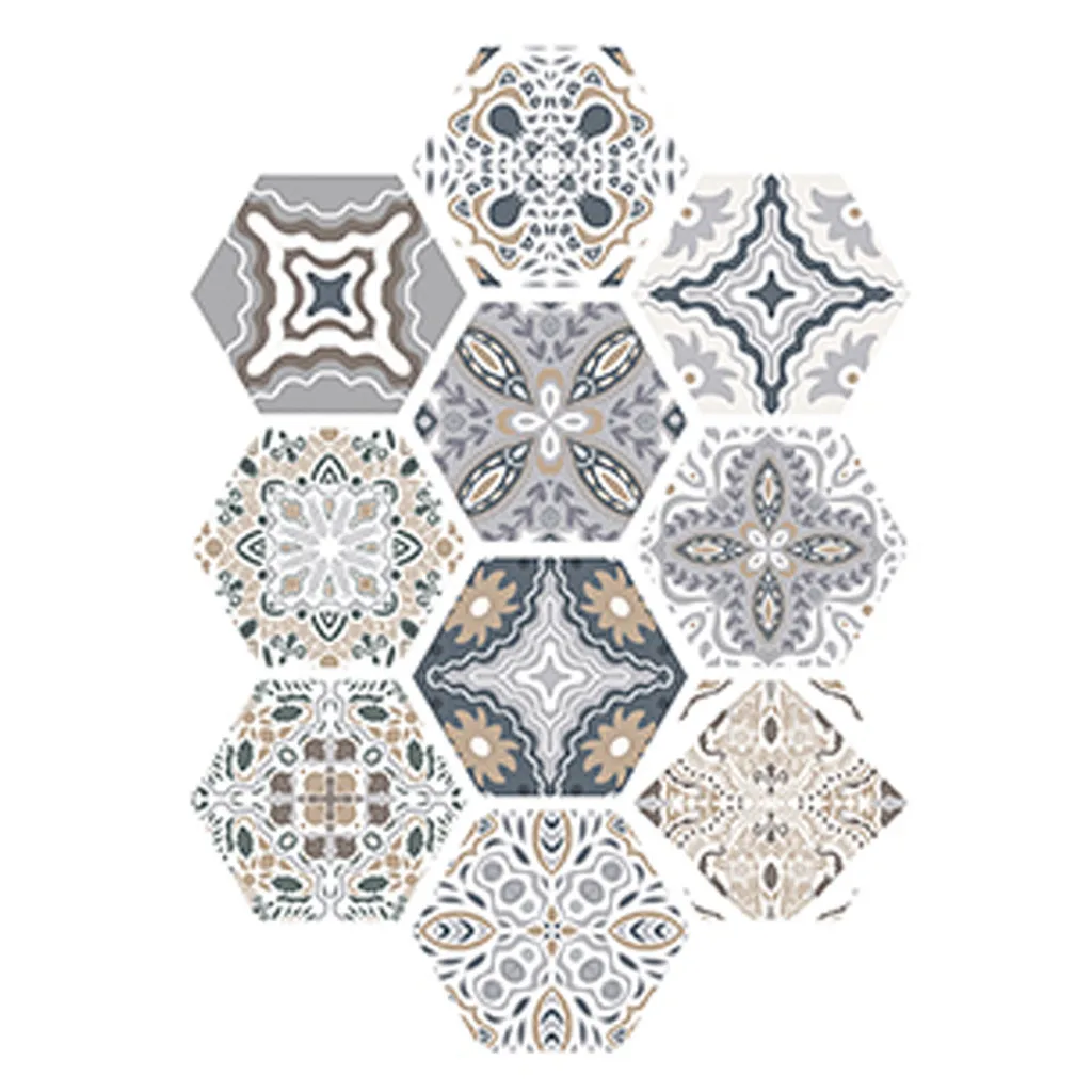 Hexagon Self-Adhesive Non-Slip Bathroom Kitchen Floor Wall Tile Sticker Home Decoration Supplies JMSS 10 Pcs | Дом и сад