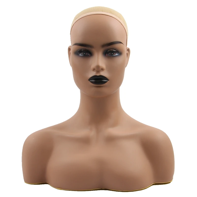 2PCS Female Realistic Mannequin Head PVC Jewelry And Hat Display Mold Stand Torson Wig | Шиньоны и парики