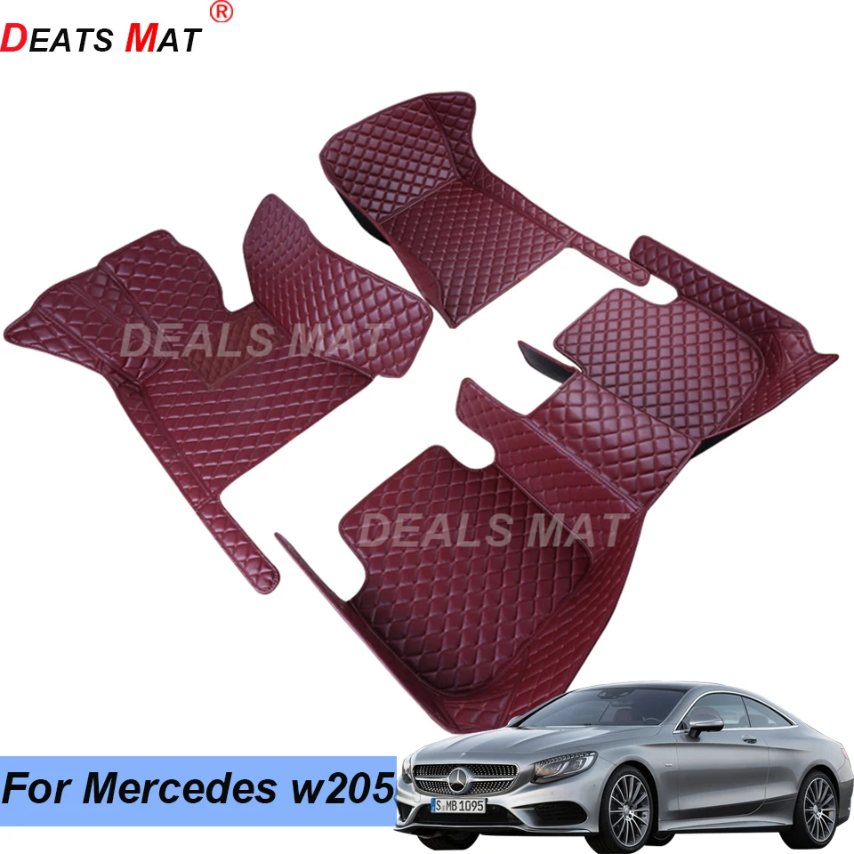 

100% Fit Auto Car Mats With Pockets Floor Carpet Rugs For Mercedes w205 C Class 2014 2015 2016 2017 2018 2019 accessories