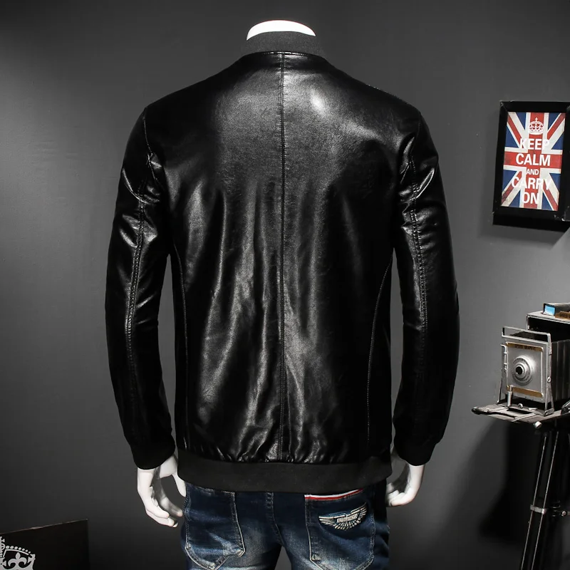 

spring Men genuine sheepskin new and autumn handsome slim zipper male motorcycle leather jacket 10XL 8XL 6XL