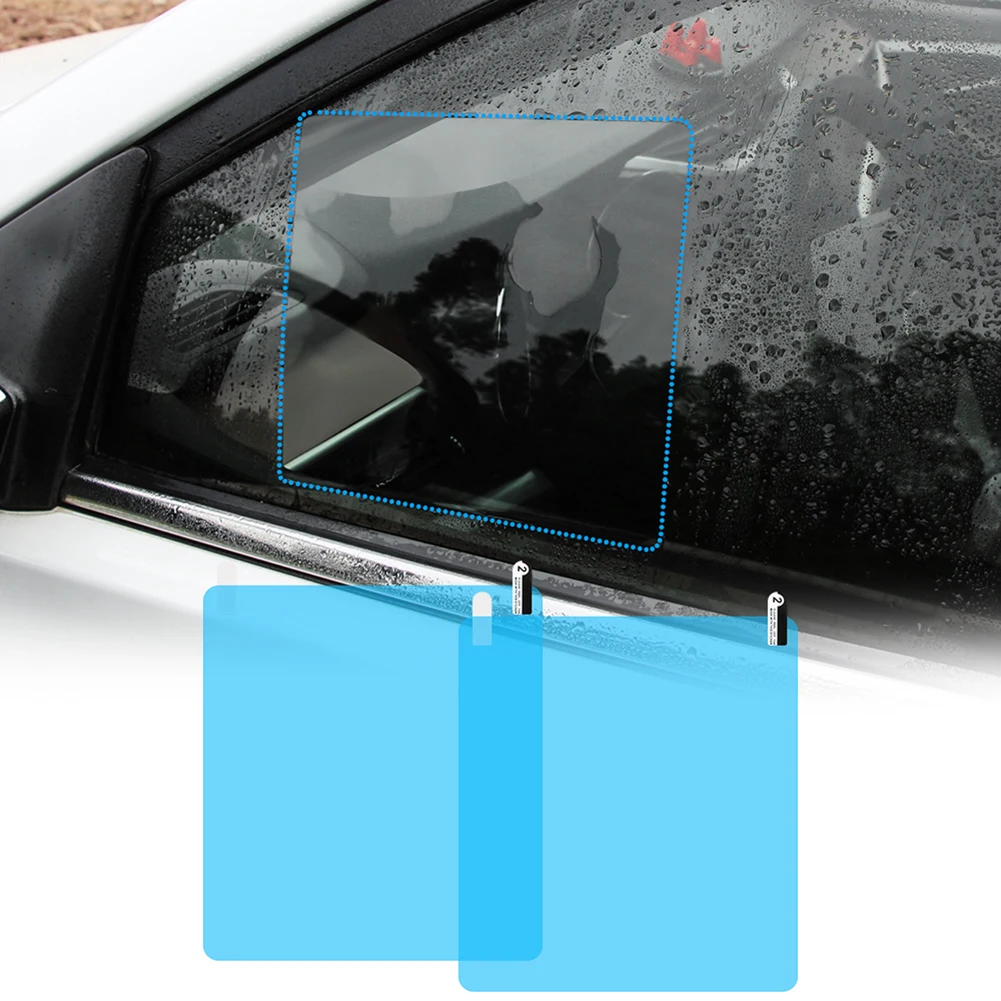 

In stock 2PC Car Side Rearview Mirror Waterproof Flim Anti-Fog Dustproof Sticker Cuttable Clear Window Glass Protector 175*200mm