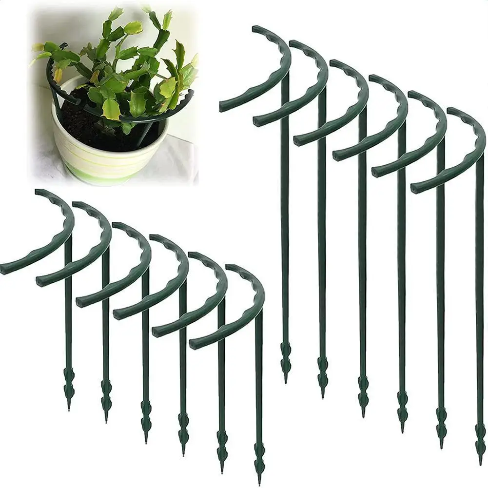 

8pcs Flowers Vine Plant Support Stake Garden Stakes Plant Ring Border Support Green Plant Cage Supports Lily Peony Orchid