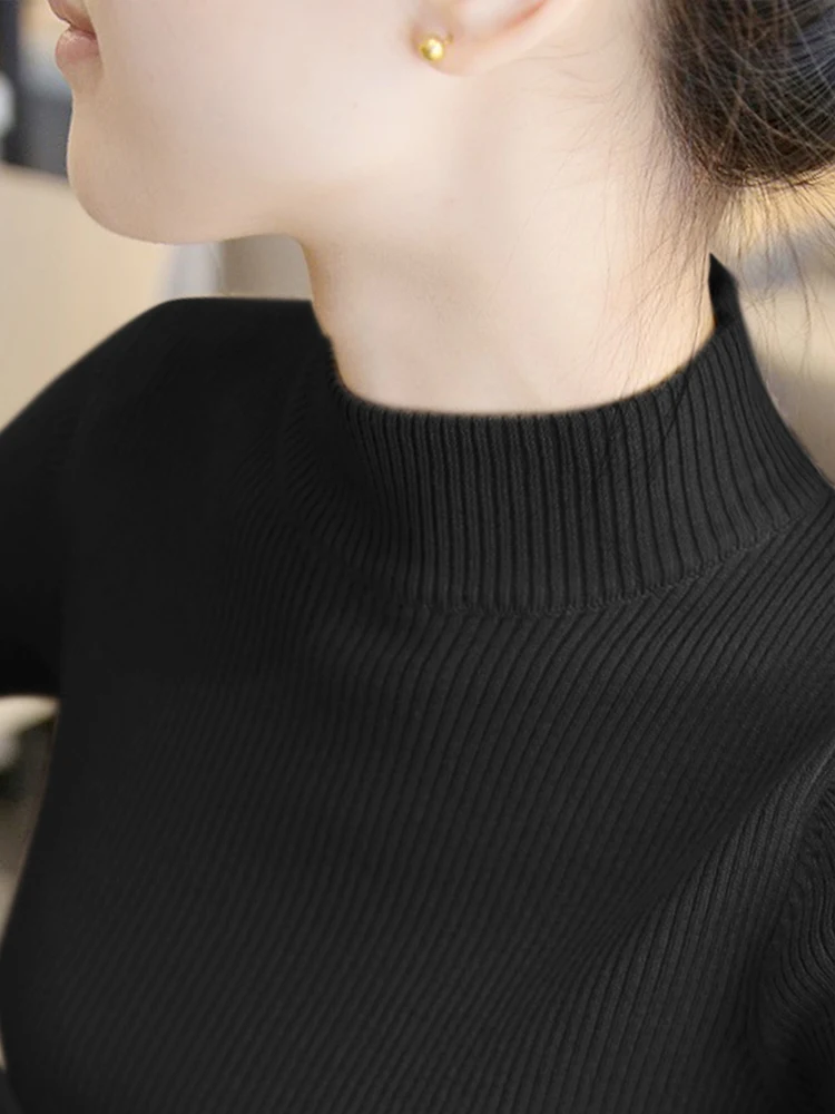 

Half high collar sweater bottoming shirt women's autumn and winter wear