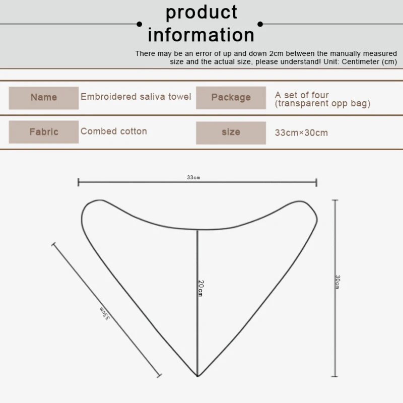 

3Pcs Cartoon Print SalivaTowel Baby Bibs Triangle Double Cotton Feeding Apron Cotton Bandana Bibs