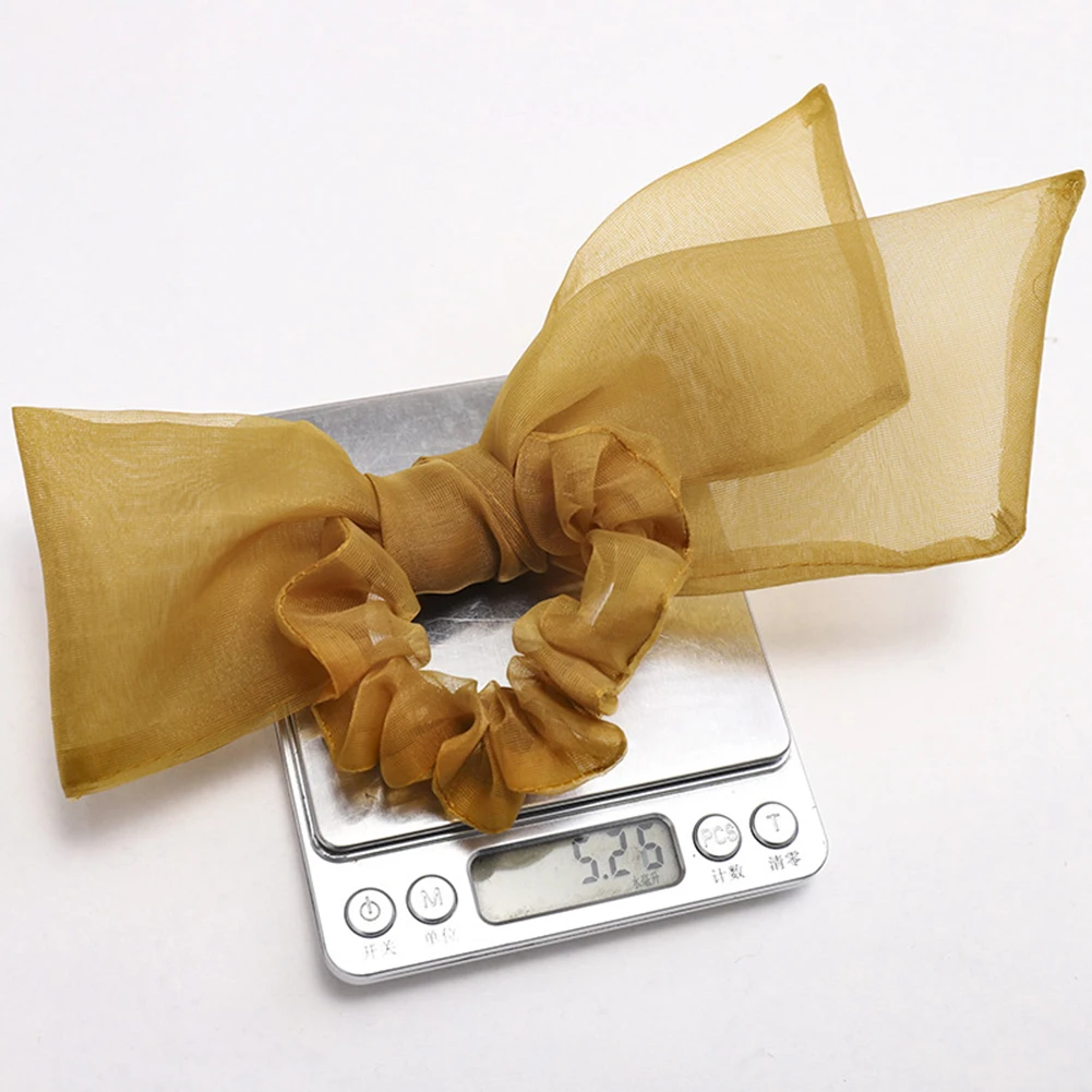 

Fashion Korea Scrunchies Organza Bow Knot Hair Rope Ponytail Holder Solid Color Hair Bands Hair Accessories For Women Headwear
