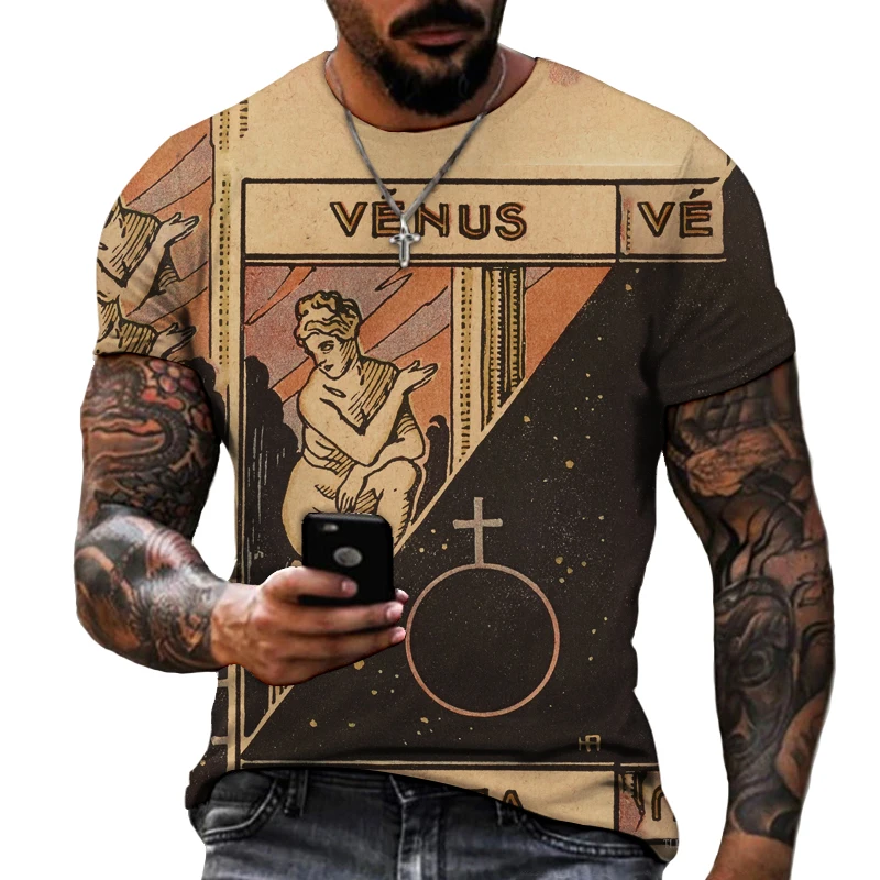 Мужская футболка с изображением статуи Свободы в стиле древней греческой