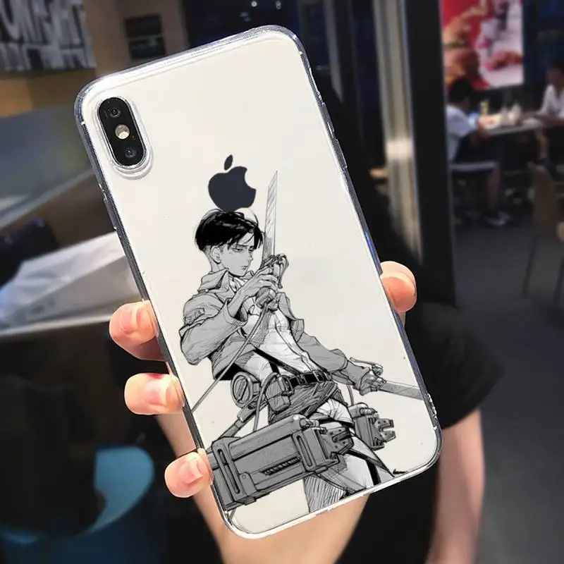 

Cartoon anime attacking giant Phone Case Transparent soft For iphone 5 5s 5c se 6 6s 7 8 11 12 plus mini x xs xr pro max