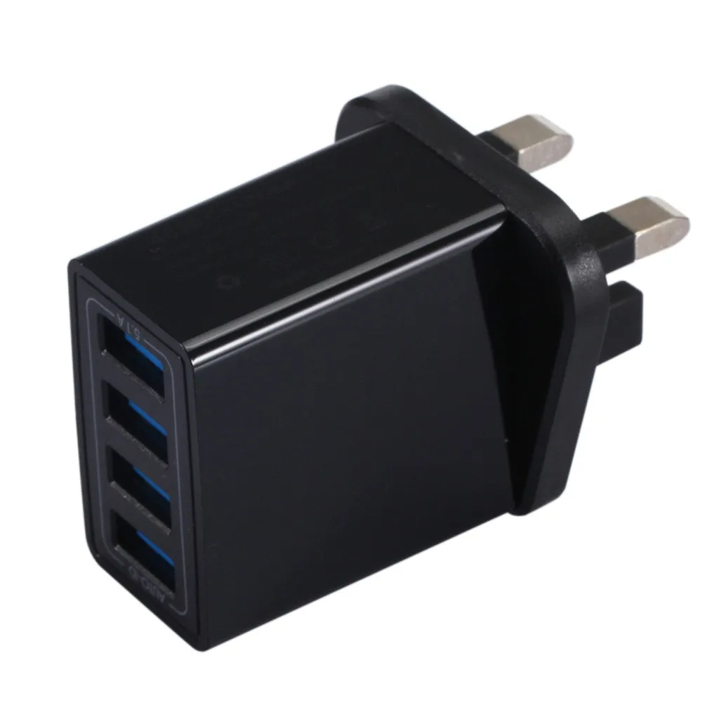 UK Wall Hub Зарядное устройство USB адаптер 4 Мути порт 5.1A быстрая зарядная станция блок питания Разъем для Iphone для huawei#802