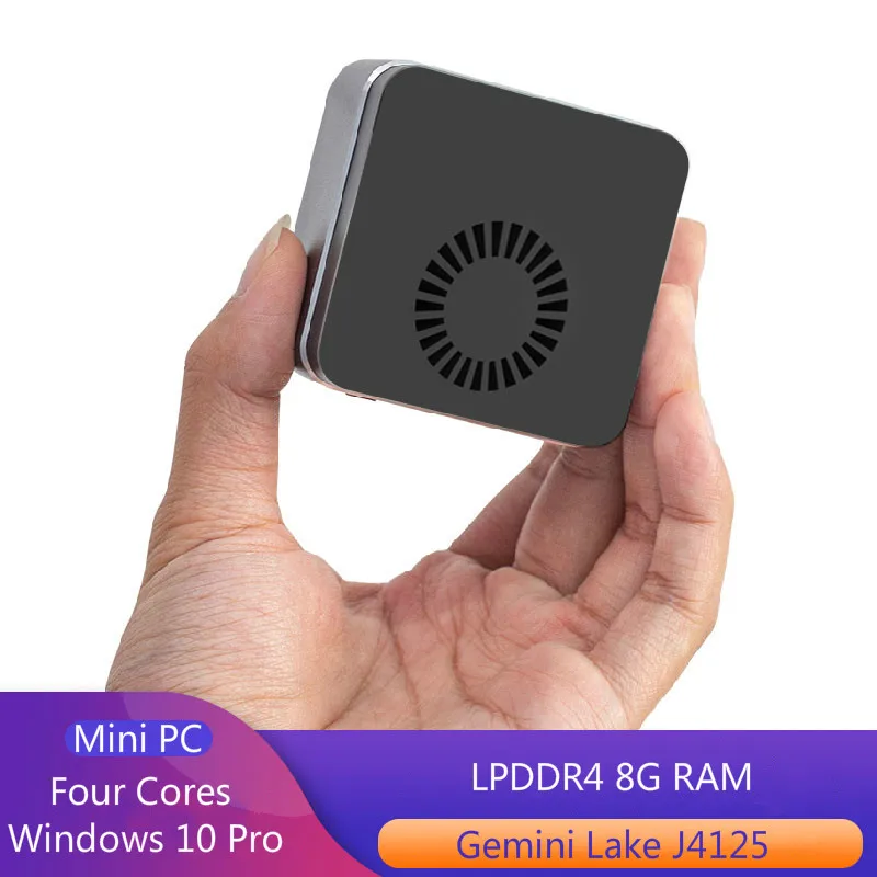 Мини ПК Intel J4125 4 ядра 8 Гб LPDDR4 2 4G/5 0G Двойной Wi Fi Bluetooth 5 0 4K 60 Гц компьютер Windows 10 Pro 7 ГГц