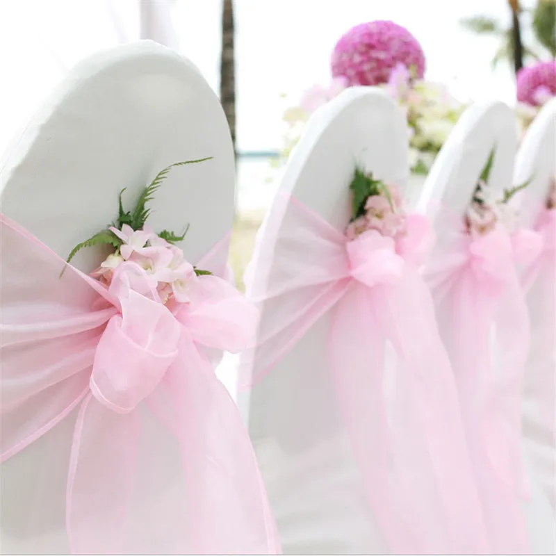 Wedding Organza Chair Lace Bow Decoration Back Flower Streamer DIY Party Favor-S | Дом и сад